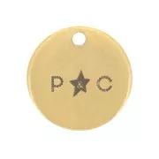 Breloques personnalisées 6 mm avec Logo simple - Acier inoxydable 304 Doré x100