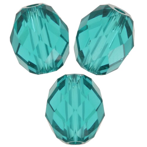 Olive Briolette PureCrystal 5044 perle olive 7x6 mm - Bleu zircon x1