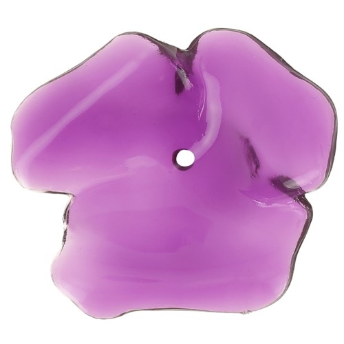 Pendentif fleur  40 mm en résine transparente - Violet x1