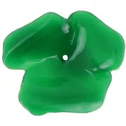 Pendentif fleur  40 mm en résine opaque - Vert emeraude x1