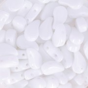 Perles en verre deux trous Paisley Duo 9x5.5 mm - Opaque White x10g|raw }}