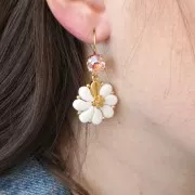 Perles en verre deux trous Paisley Duo 9x5.5 mm - Opaque Red Coral x10g