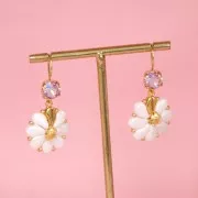 Perles en verre deux trous Paisley Duo 9x5.5 mm - Halo French Rose x10g