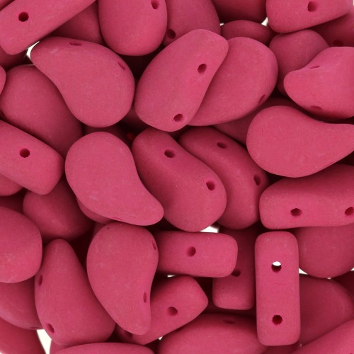 Perles en verre deux trous Paisley Duo 9x5.5 mm - Velvet Purple Wine Mat x10g