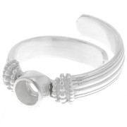 Bague serti cabochon fond plat 4 mm - Taille 48 à 54 - Argenté x1|raw }}