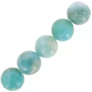 Perle ronde 10 mm pierre gemme - Larimar x1