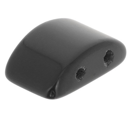 Perle 2 trous 12x8 mm en pierre gemme - Onyx noir x1