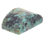 Perle 2 trous  12x8 mm en pierre gemme - Turquoise Africaine - Jaspe x1
