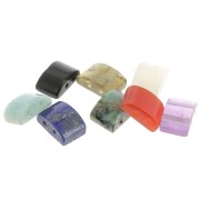 Perle 2 trous  12x8 mm en pierre gemme - Amethyste x1