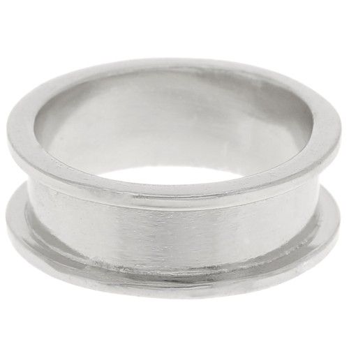 Bague pour tissage Delica 11/0 - 3 rangs 5.1 mm - Taille 54 - Argenté x1