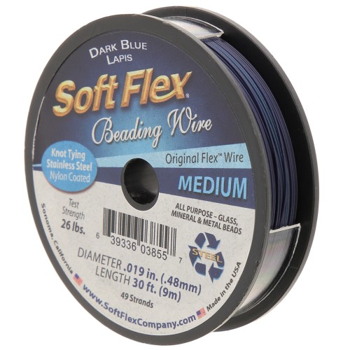 Fil cablé 49 brins 0.48 mm - Soft Flex Medium - Bleu foncé x9m