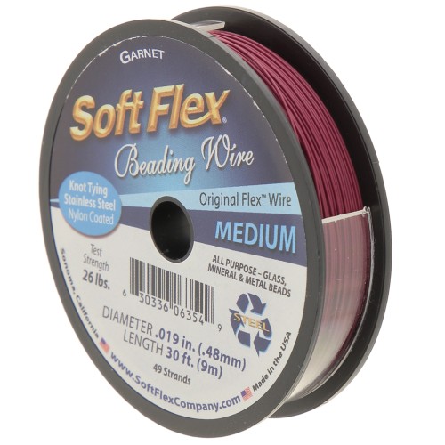 Fil cablé 49 brins 0.48 mm - Soft Flex Medium - Grenat x9m