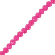 Perles rondelles facettées - rondes aplaties 4.5x3.5 mm - Fuchsia x42cm