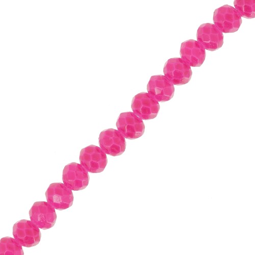 Perles rondelles facettées - rondes aplaties 4.5x3.5 mm - Fuchsia x42cm