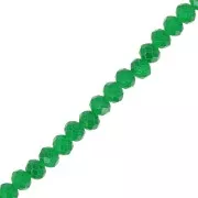 Perles rondelles facettées - rondes aplaties 4x3 mm - Vert foncé x40cm