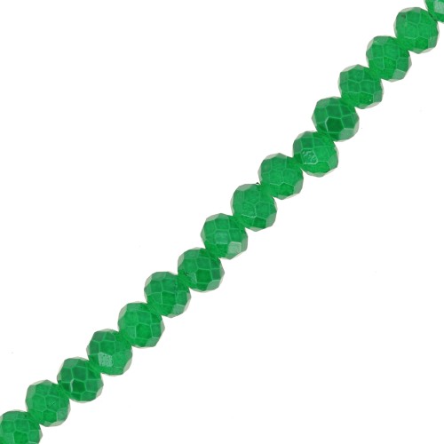 Perles rondelles facettées - rondes aplaties 4x3 mm - Vert foncé x40cm