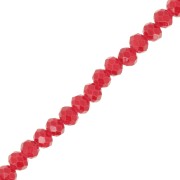 Perles rondelles facettées - rondes aplaties 4x3 mm - Rouge x40cm|raw }}