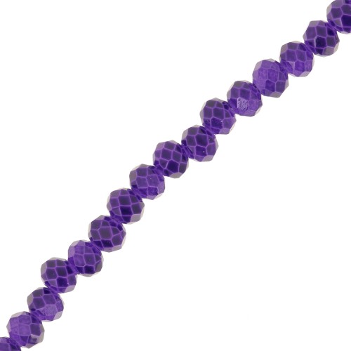 Perles rondelles facettées - rondes aplaties 4x3 mm - Aubergine x40cm