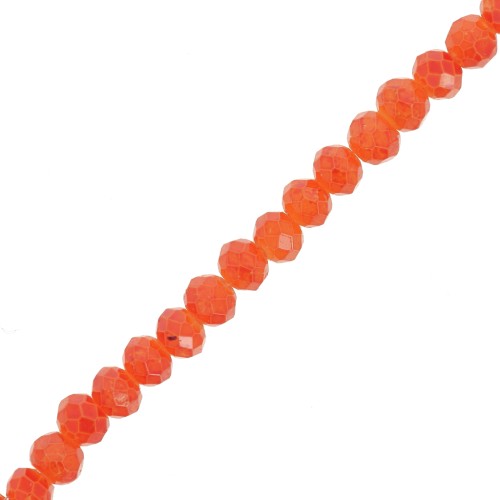 Perles rondelles facettées - rondes aplaties 4x3.5 mm - Orange x41cm