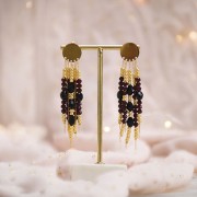 Perles rondelles facettées - rondes aplaties 4x3.5 mm - Bordeaux x40cm