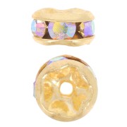 Rondelles Strass 5 mm doré/Crystal AB x4|raw }}