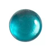 Cabochon rond en verre par Puca® 18 mm - Ice Slushy Blue Curacao x1