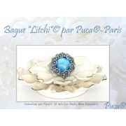 Cabochon rond en verre par Puca® 18 mm - Ice Slushy Licorice x1