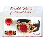 Cabochon rond en verre par Puca® 25 mm - Ice Slushy Cherry x1