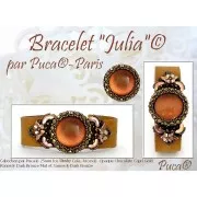 Cabochon rond en verre par Puca® 25 mm - Ice Slushy Cherry x1