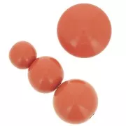 Assortiment 26 perles rondes 6-8-10 mm & 2 cabochons en résine opaque Terre cuite