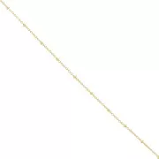 Chaîne maille Forçat alternée 1.9mm avec perles aplaties - Doré Or fin x50cm