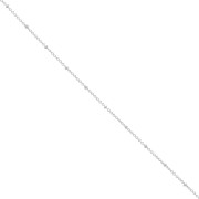 Chaîne maille Forçat alternée 1.9 mm perles aplaties - Placage Arg fin x50cm