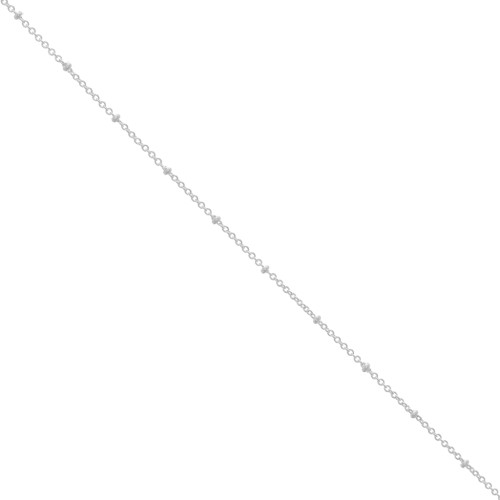 Chaîne maille Forçat alternée 1.9 mm perles aplaties - Placage Arg fin x50cm