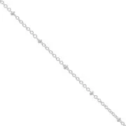 Chaîne maille Forçat alternée 1.9 mm perles aplaties - Placage Arg fin x50cm