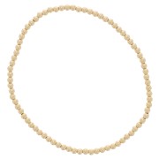 Bracelet élastique avec perles rondes 2.5 mm -  Gold filled (or laminé)  x1