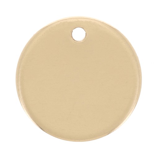 Sequin rond 10 mm - épaisseur 0.8 mm -médaille à graver Gold filled (Or laminé) x1