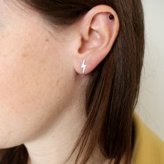 Clous d'oreilles éclair 11x3.5 mm - Argent 925 x2