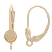 Dormeuses avec anneau ouvert 17 mm - pour cabochon 4 mm - Gold filled (or laminé)  x2|raw }}