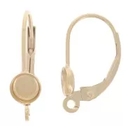 Dormeuses avec anneau ouvert 17 mm - pour cabochon 4 mm - Gold filled (or laminé)  x2