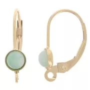 Dormeuses avec anneau ouvert 17 mm - pour cabochon 4 mm - Gold filled (or laminé)  x2