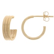 Créoles larges ouvertes 3 fils 12 mm - Gold filled (or laminé)  x2