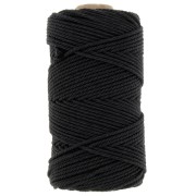 Bobine de cordon en coton pour macramé 2 mm - Noir x100m|raw }}