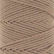 Bobine de cordon en coton pour macramé 2 mm - Sable foncé x100m