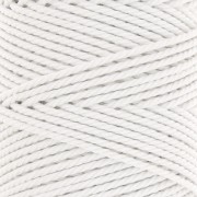 Bobine de cordon en coton pour macramé 2 mm - Blanc x100m