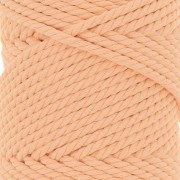 Bobine de cordon en coton pour macramé 3 mm - Abricot x50m