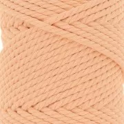 Bobine de cordon en coton pour macramé 3 mm - Abricot x50m