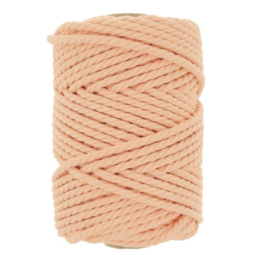 Bobine de cordon en coton pour macramé 5 mm - Abricot x50m