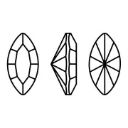 Cabochon navette Aurora A4200 10x5 mm - Crystal x1