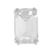 Cristal serti Aurora A4610 Step Cut Octagon 6x4 mm - Rhodié - Crystal x1