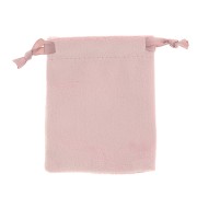 Pochon en velours fin pour bijoux 80x100 mm - Vieux rose x1